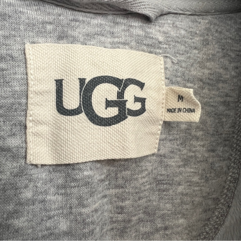 UGG Light Heather Gray Wrap Robe with Self Tie Belt - Picture 3 of 6